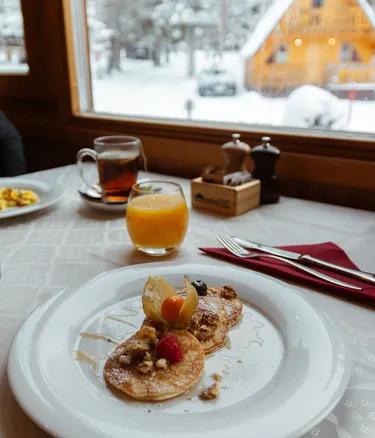 Colazione con sfondo invernale
